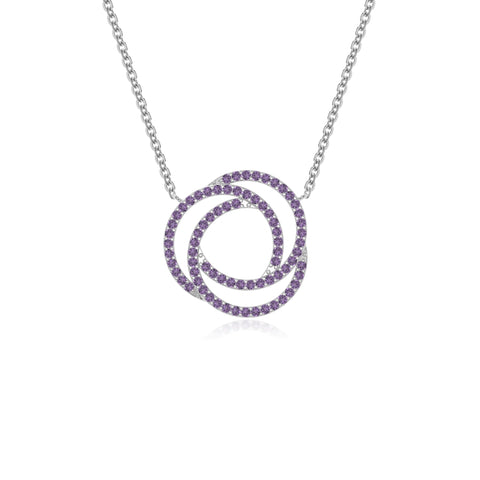 natural amethyst infinity love knot necklaces in sterling silver 