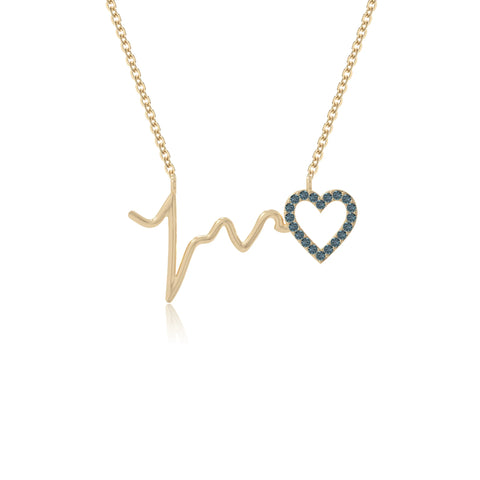 natural london-blue-topaz heartbeat necklaces in yellow gold vermeil 