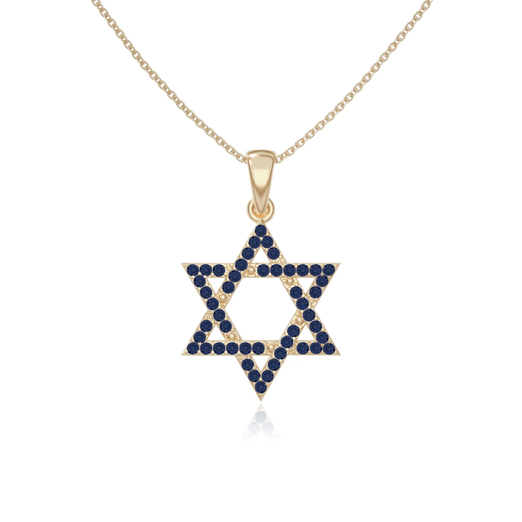 natural blue-sapphire infinity love knot necklaces in yellow gold vermeil 
