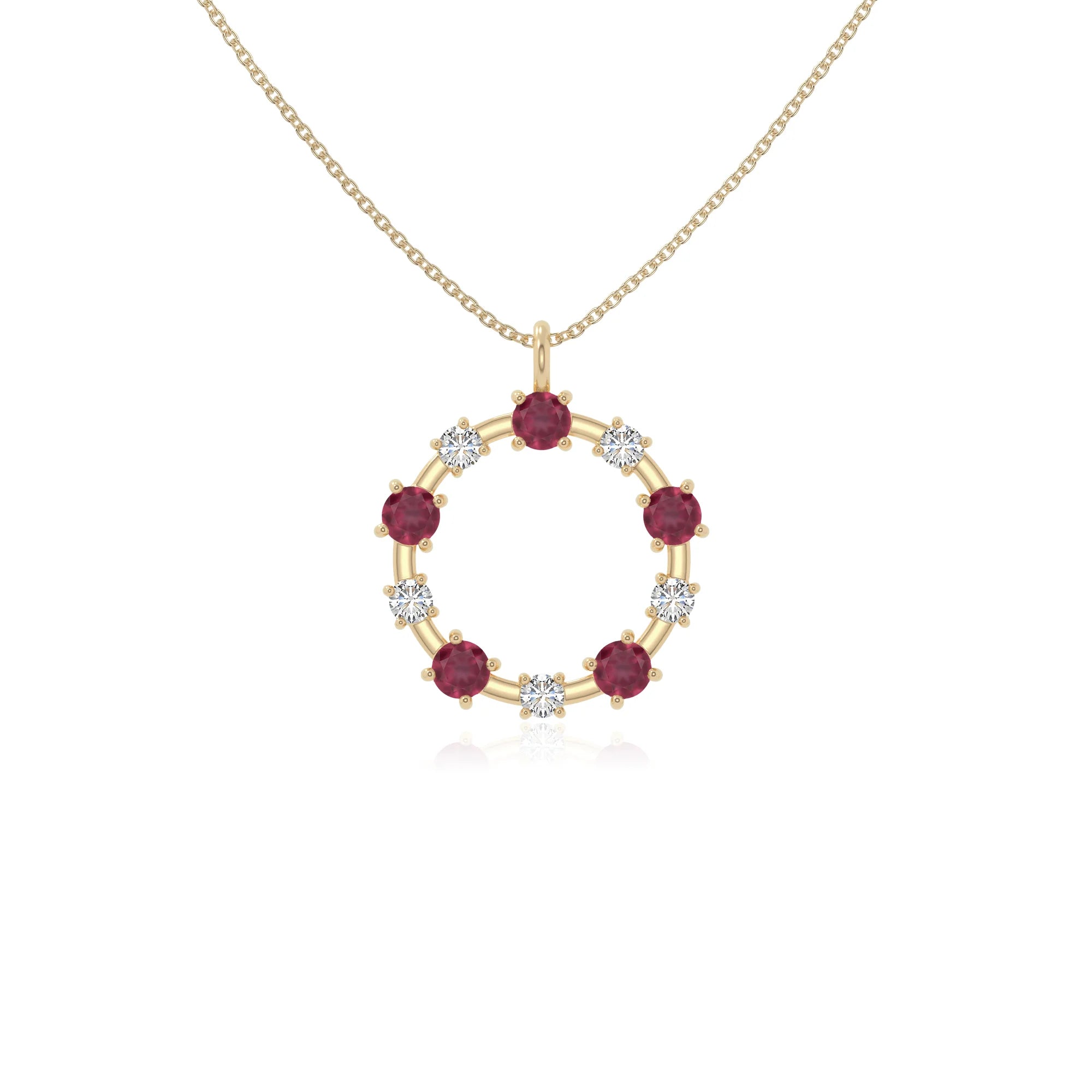 natural ruby infinity love knot necklaces in yellow gold vermeil 