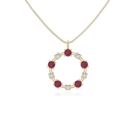 natural ruby infinity love knot necklaces in yellow gold vermeil 