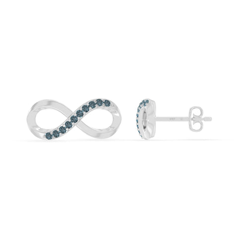 natural london-blue-topaz infinity stud earrings in sterling silver 