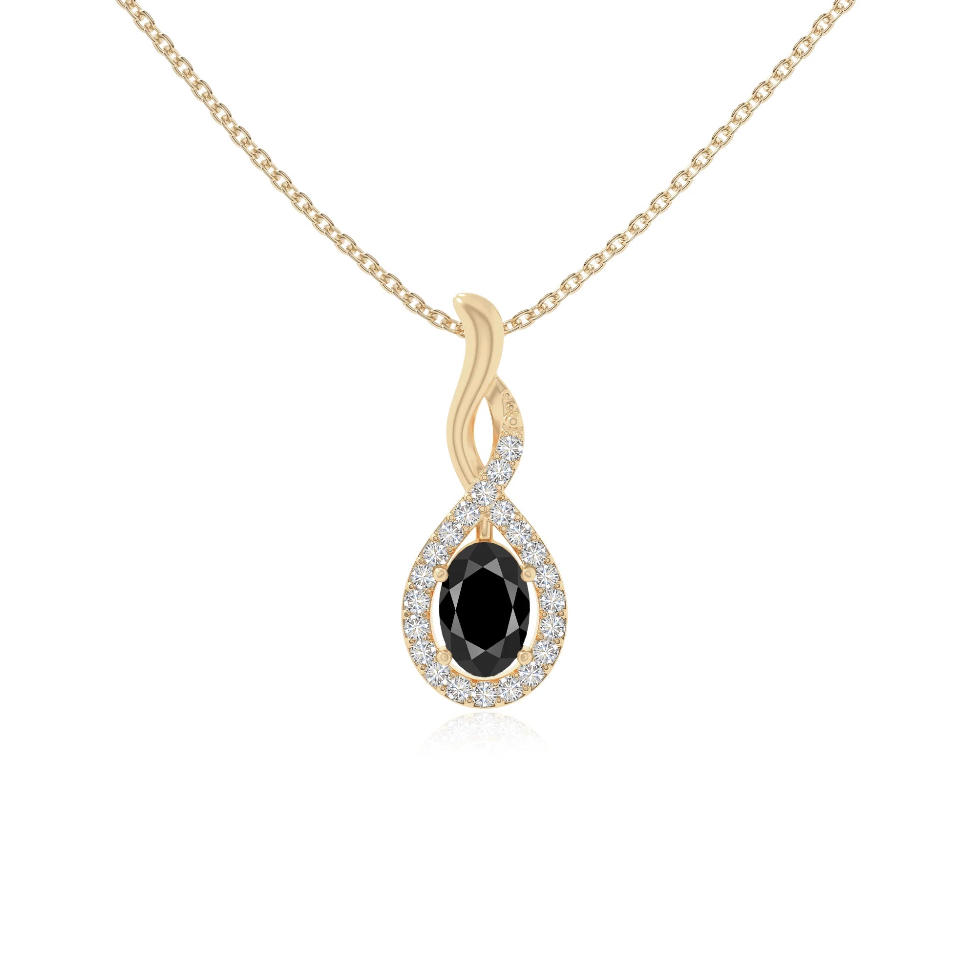 natural black-onyx infinity necklaces in yellow gold vermeil 