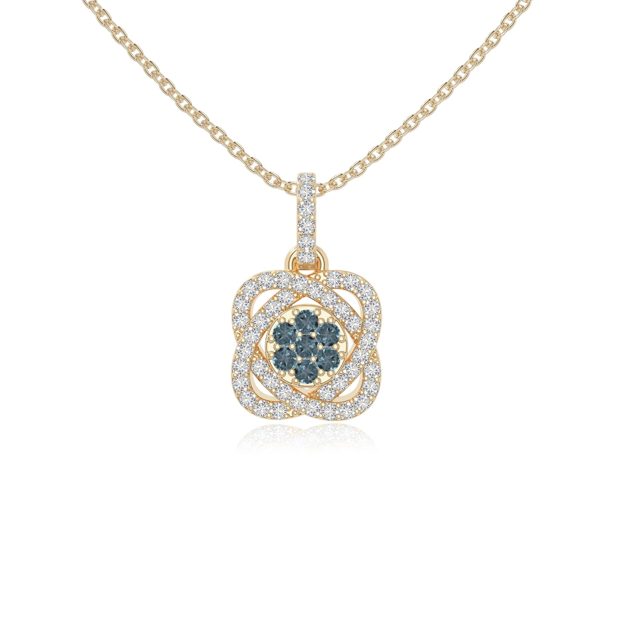 natural london-blue-topaz inner power necklaces in yellow gold vermeil 