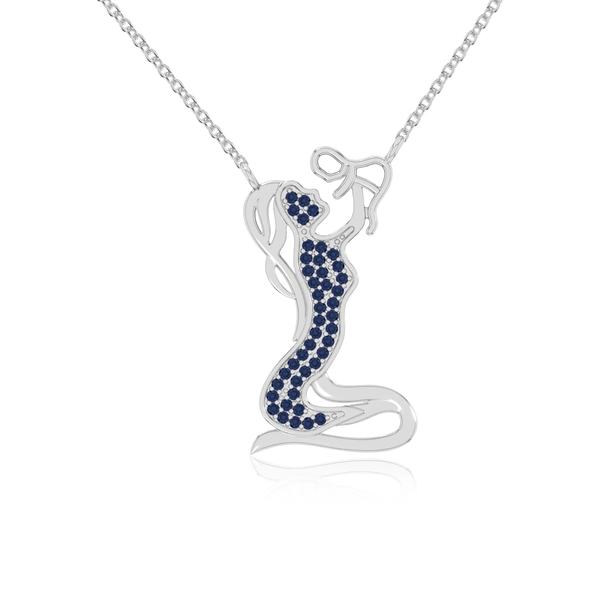 natural blue-sapphire mother child necklaces in sterling silver 
