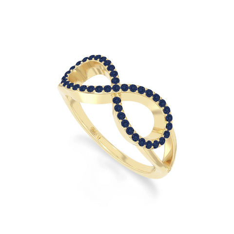 natural blue sapphire infinity promise rings in yellow gold vermeil
