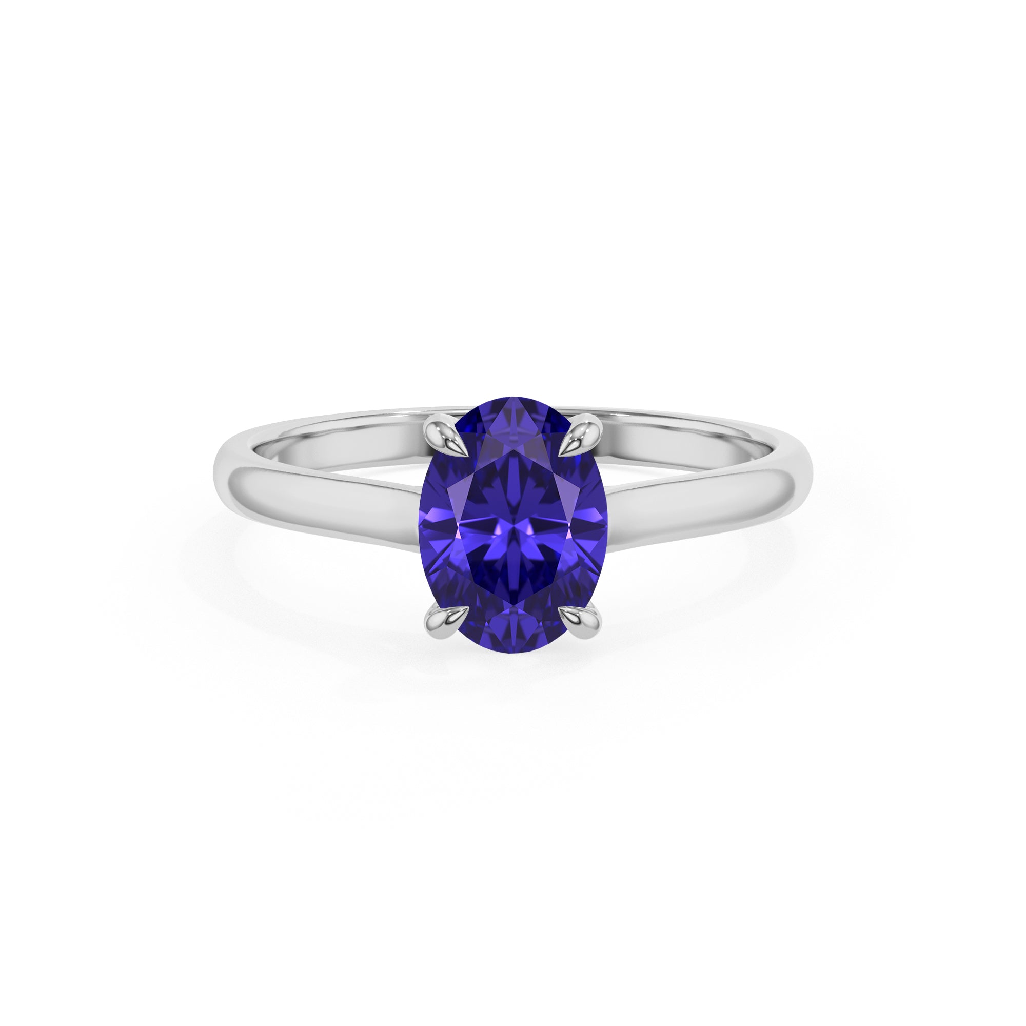 lab grown tanzanite oval solitaire engagement ring