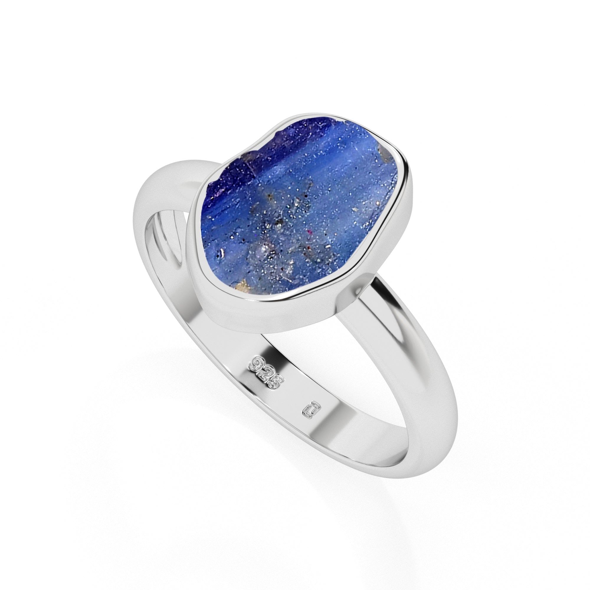 kyanite rough shape stackable bezel-set ring