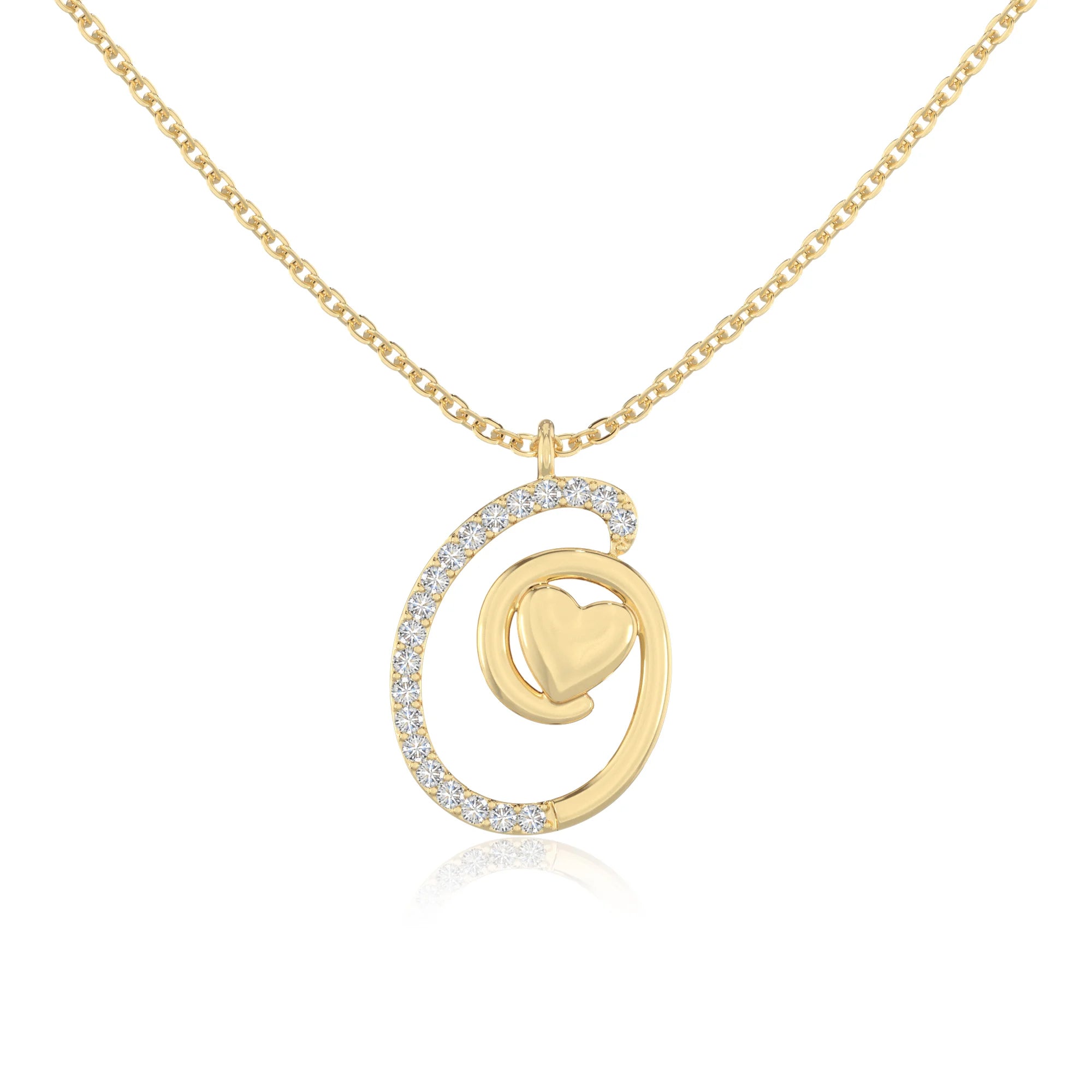 moissanite Initials necklaces in yellow gold vermeil 