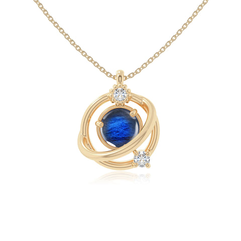natural labradorite galaxy necklaces in yellow gold vermeil 