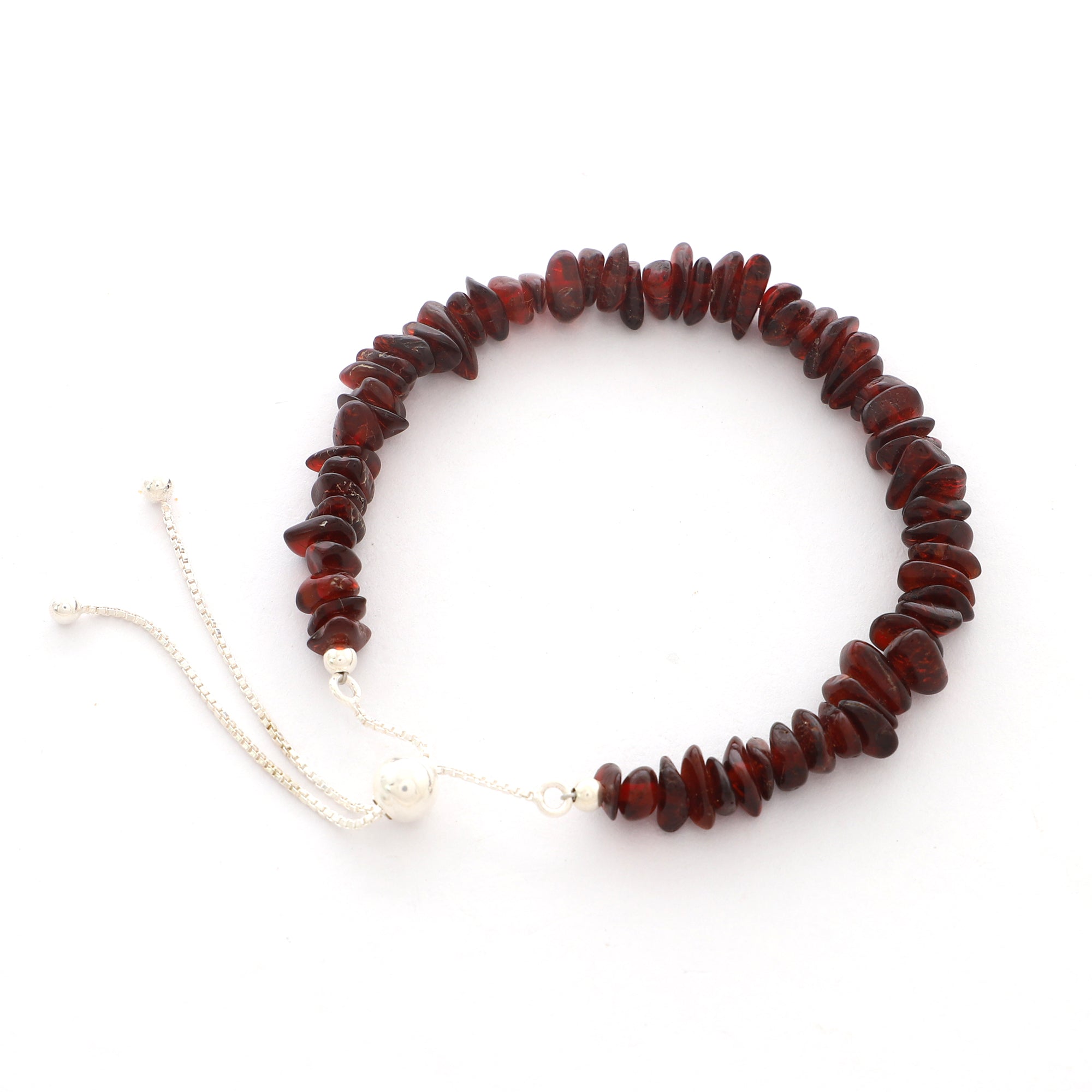 natural amber rough shape bolo bracelet