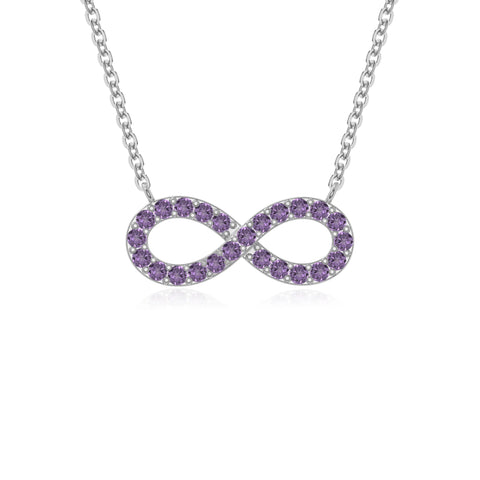 natural amethyst infinity necklaces in sterling silver 