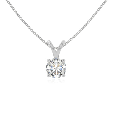 moissanite v-bale solitaire necklaces in sterling silver 