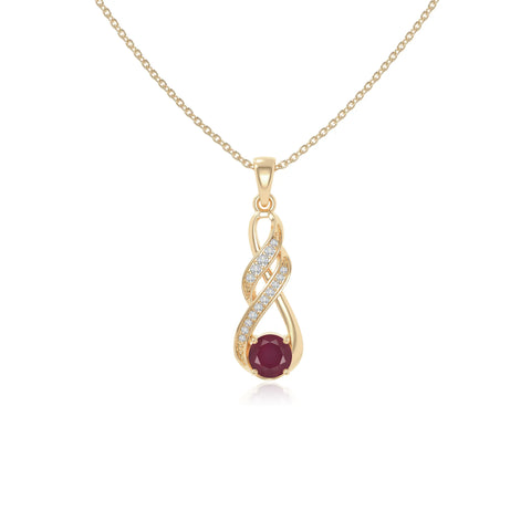 natural ruby infinity necklaces in yellow gold vermeil 
