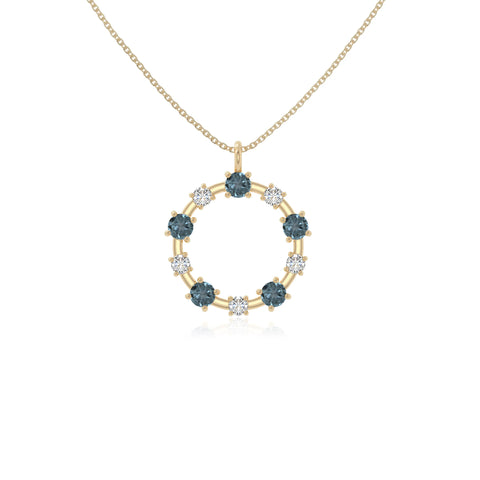 natural london-blue-topaz infinity love knot necklaces in yellow gold vermeil 