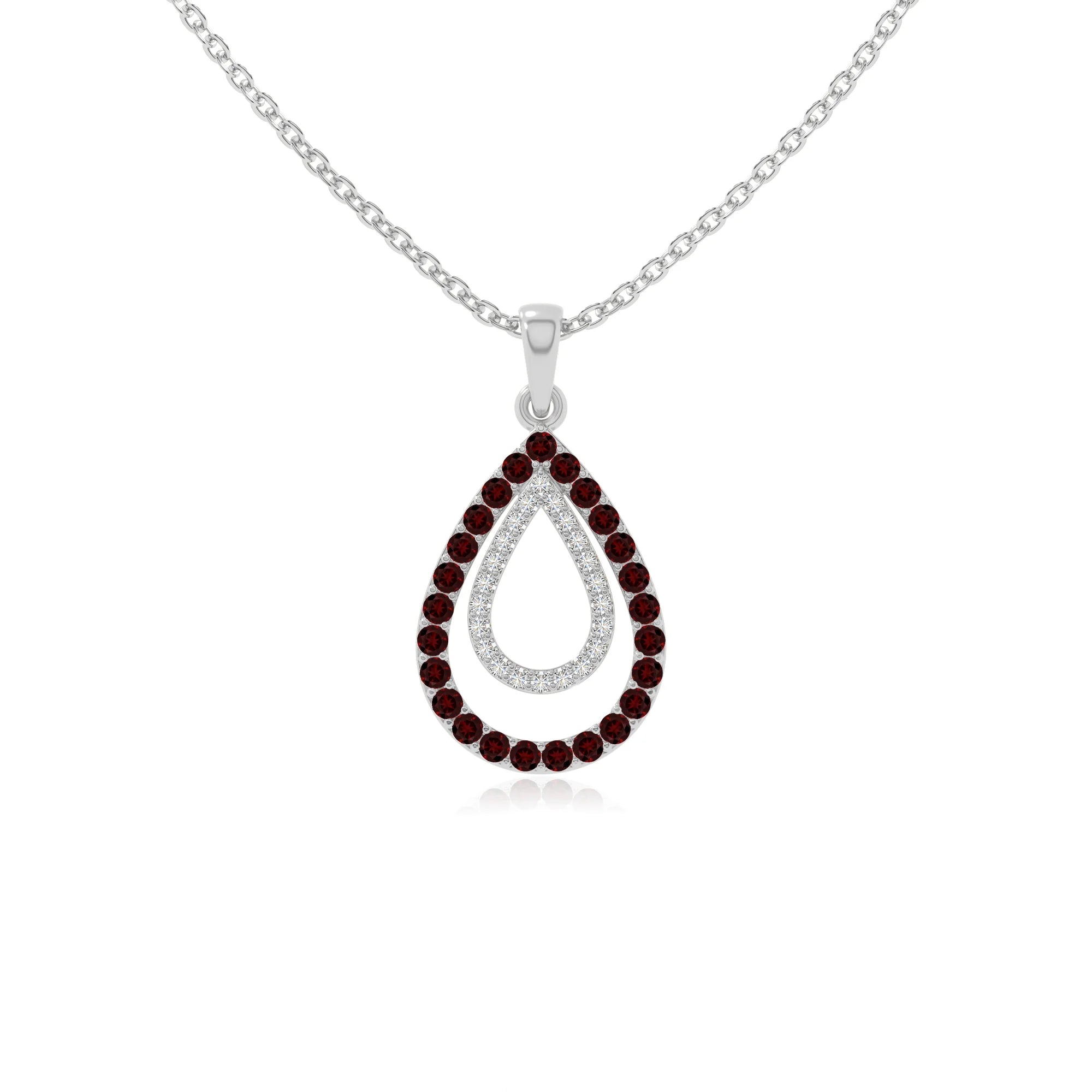 natural garnet infinity love knot necklaces in sterling silver 