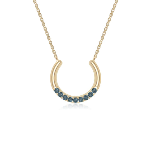 natural london-blue-topaz horse shoe necklaces in yellow gold vermeil 