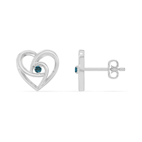 natural london-blue-topaz heart stud earrings in sterling silver 