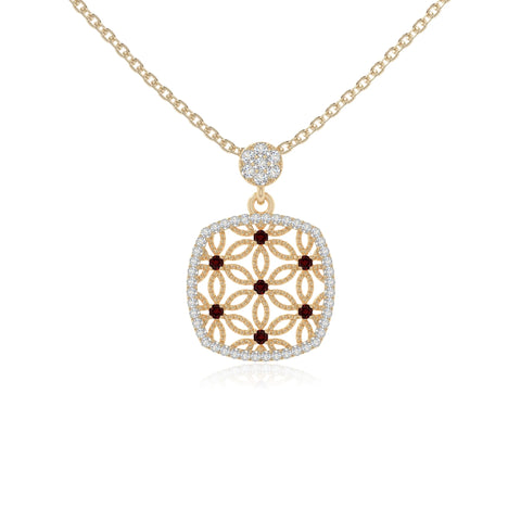 natural garnet infinity love knot necklaces in yellow gold vermeil 