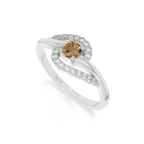 natural citrine infinity solitaire rings in sterling silver 