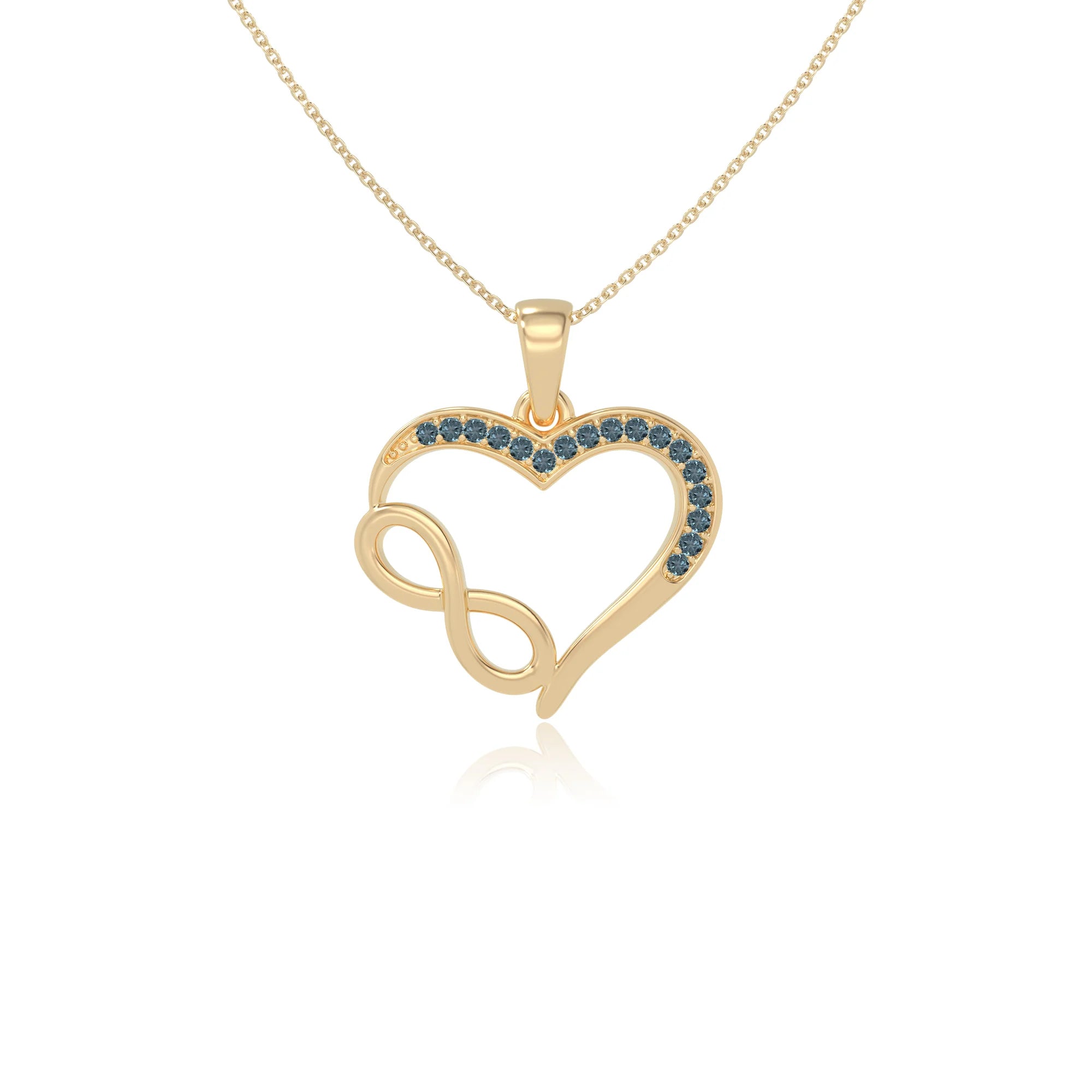 natural london-blue-topaz infinity necklaces in yellow gold vermeil 