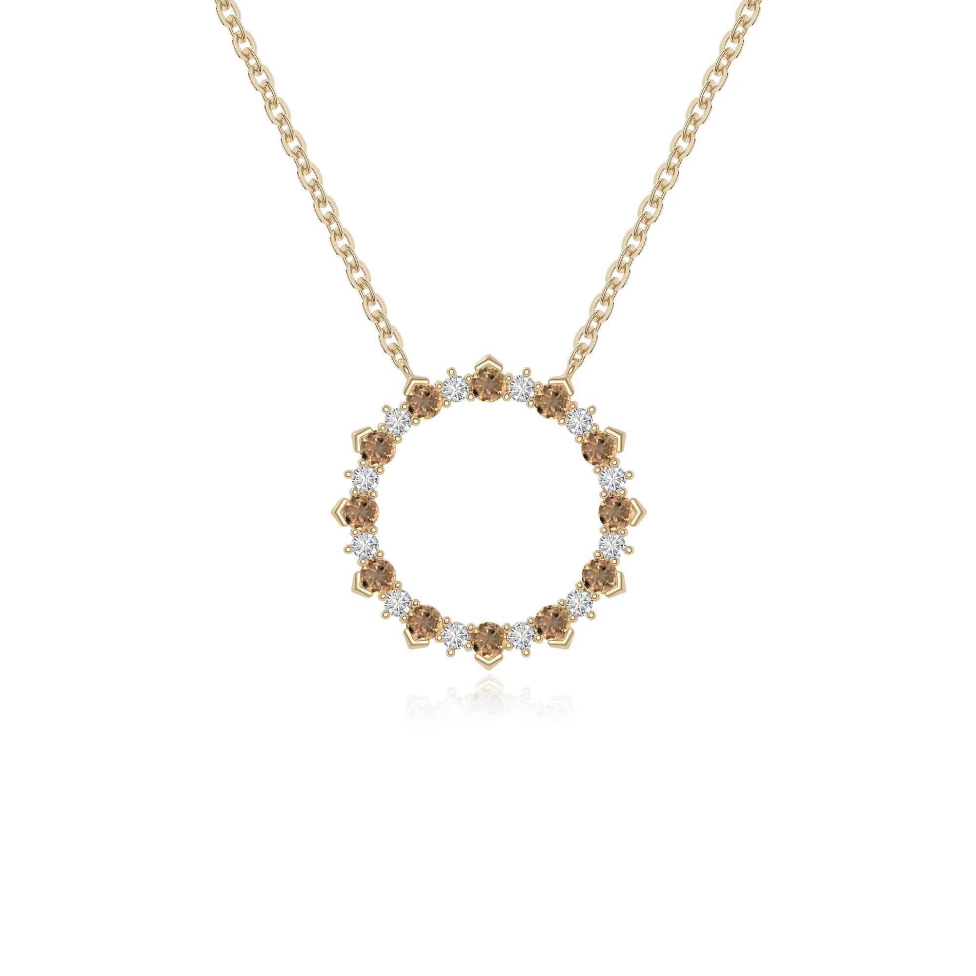 natural citrine sun necklaces in yellow gold vermeil 