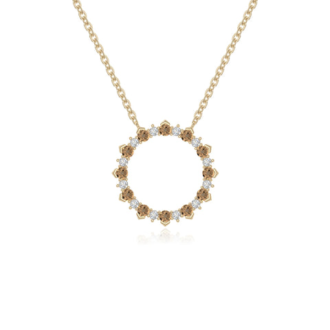 natural citrine sun necklaces in yellow gold vermeil 