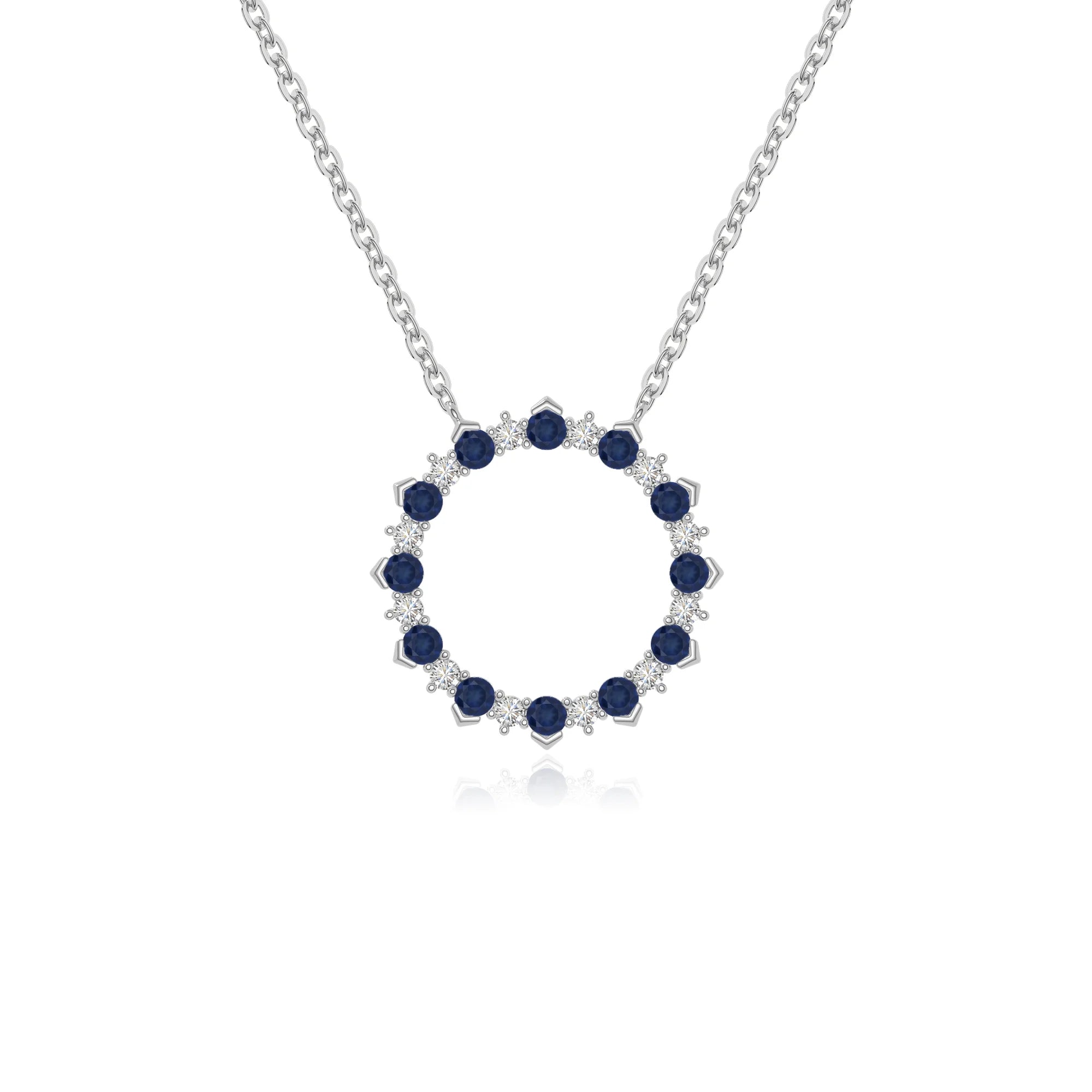 natural blue-sapphire sun necklaces in sterling silver 