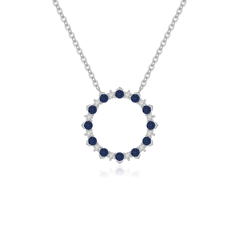 natural blue-sapphire sun necklaces in sterling silver 