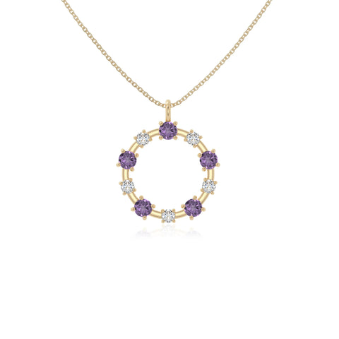 natural amethyst infinity love knot necklaces in yellow gold vermeil 