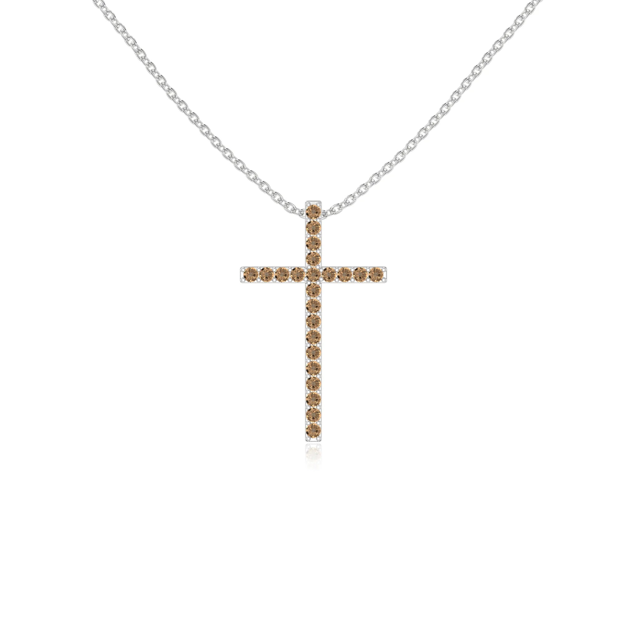 natural citrine cross necklaces in sterling silver 