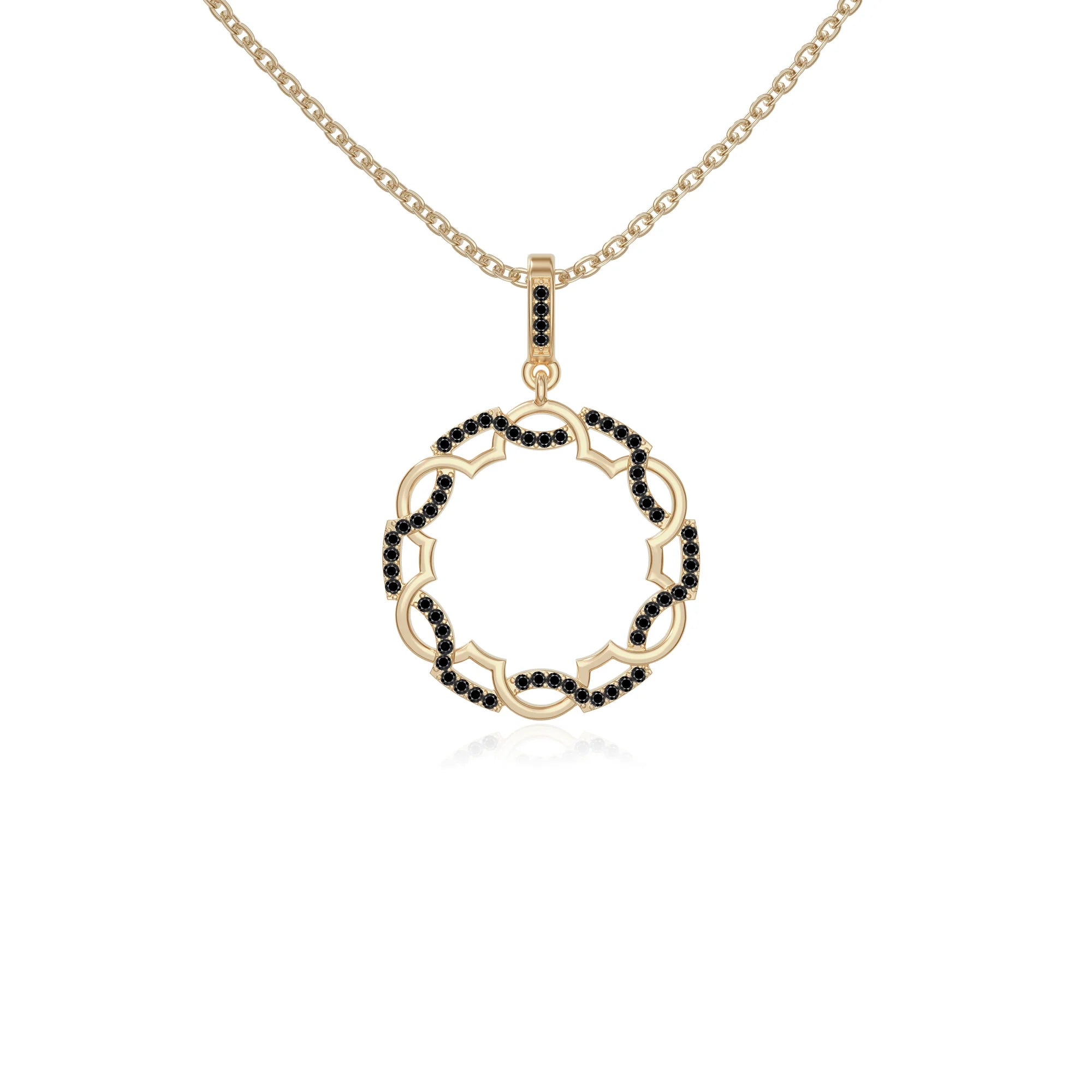 natural black-onyx infinity love knot necklaces in yellow gold vermeil 