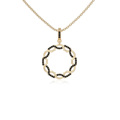 natural black-onyx infinity love knot necklaces in yellow gold vermeil 