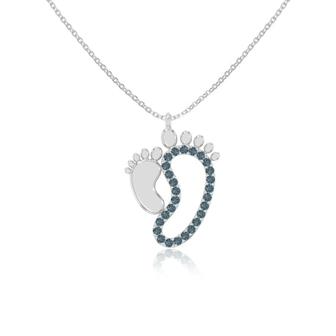 natural london-blue-topaz mother child necklaces in sterling silver 