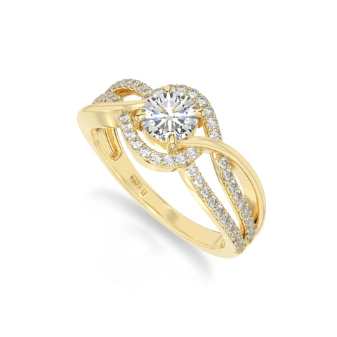 natural moissanite solitaire engagement rings in yellow gold vermeil