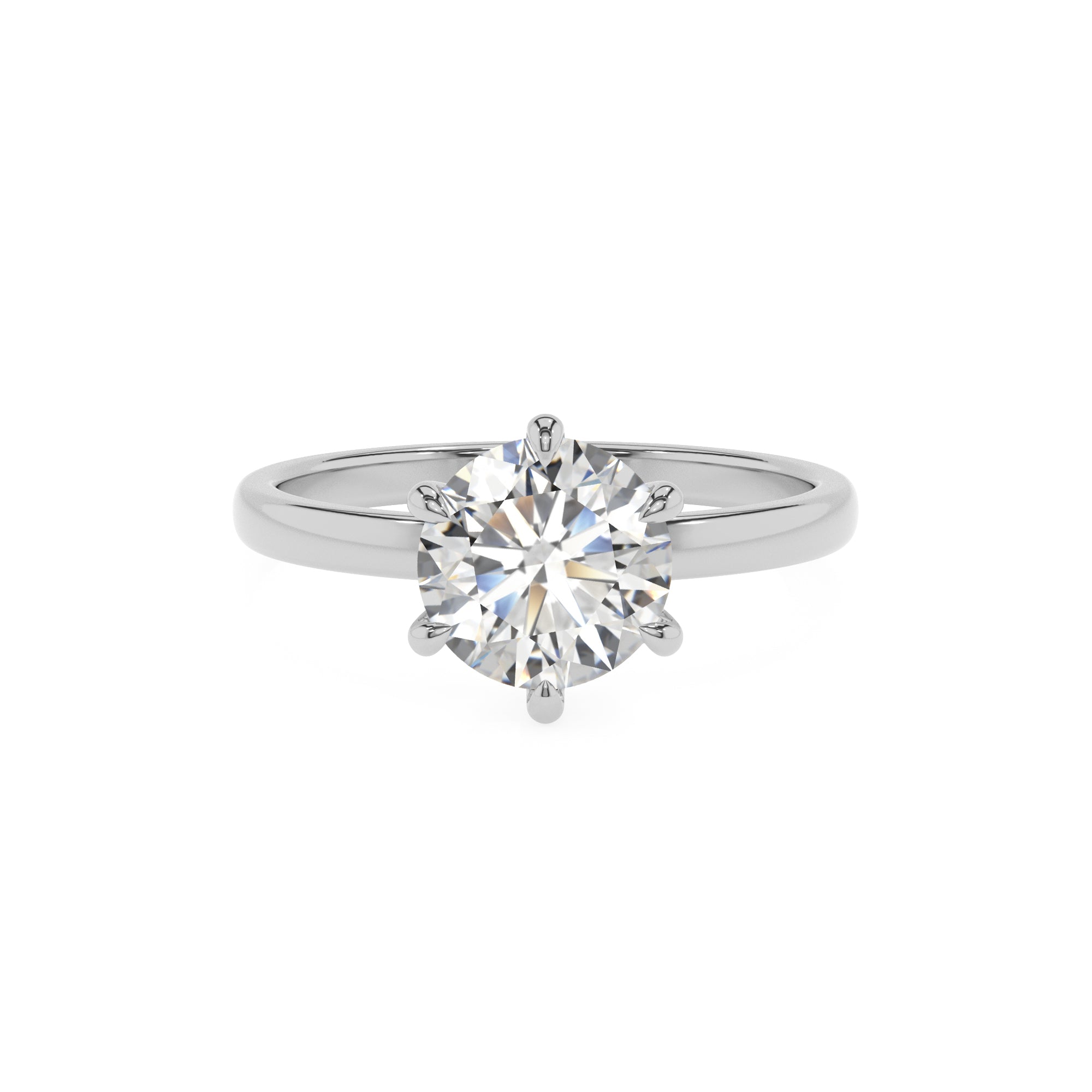 lab-grown moissanite round solitaire engagement ring