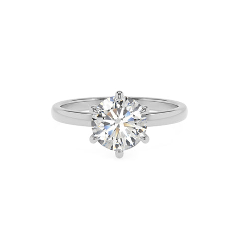 lab-grown moissanite round solitaire engagement ring