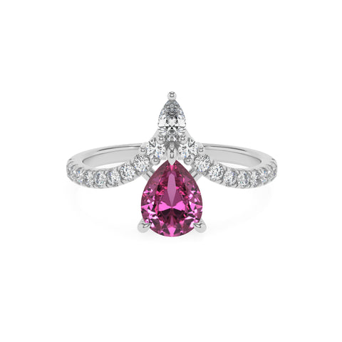 lab-grown pink-sapphire pear solitaire engagement ring