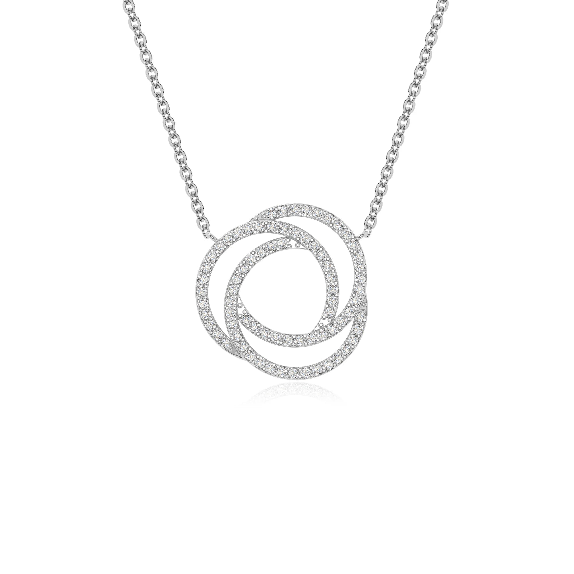 moissanite infinity love knot necklaces in sterling silver 