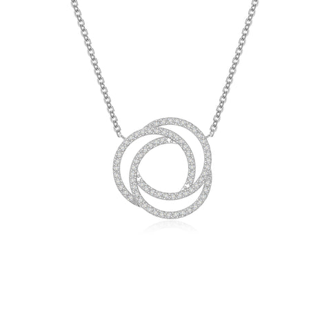 moissanite infinity love knot necklaces in sterling silver 