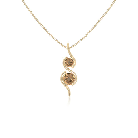 natural citrine 2 stone infinity necklaces in yellow gold vermeil 