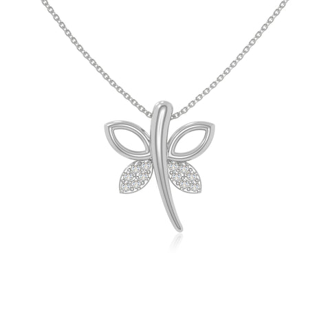 moissanite dragonfly necklaces in sterling silver 