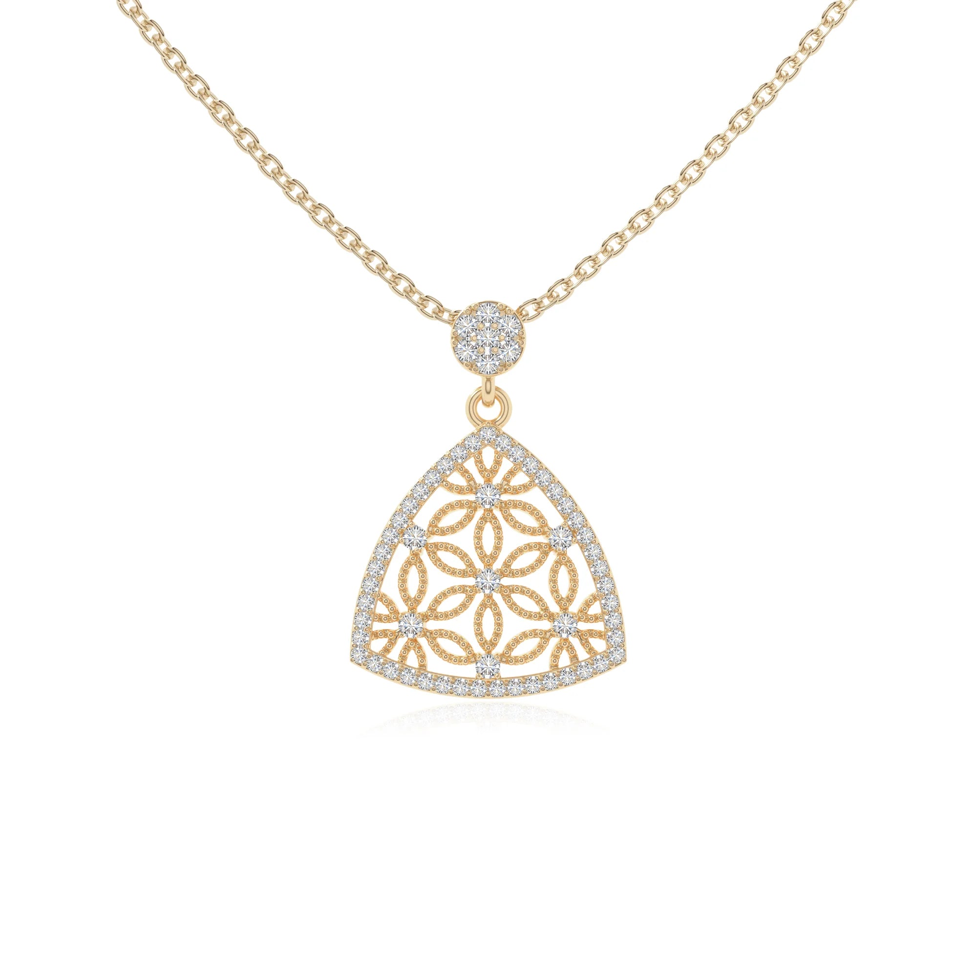 moissanite infinity love knot necklaces in yellow gold vermeil 