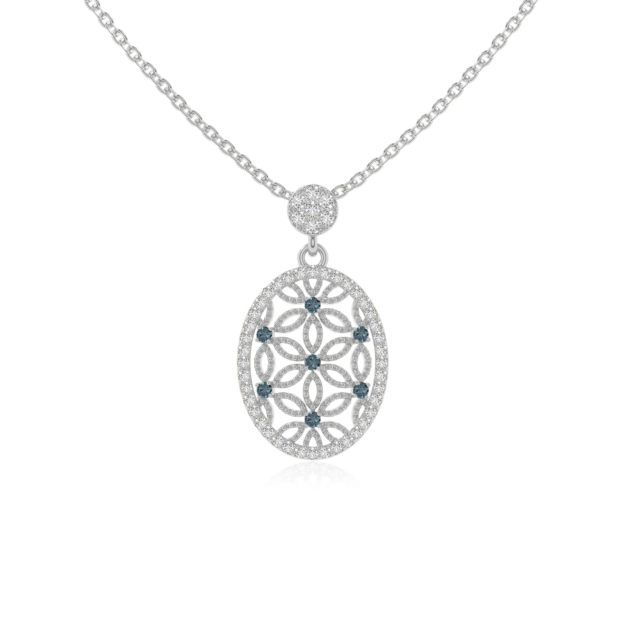 natural london-blue-topaz infinity love knot necklaces in sterling silver 