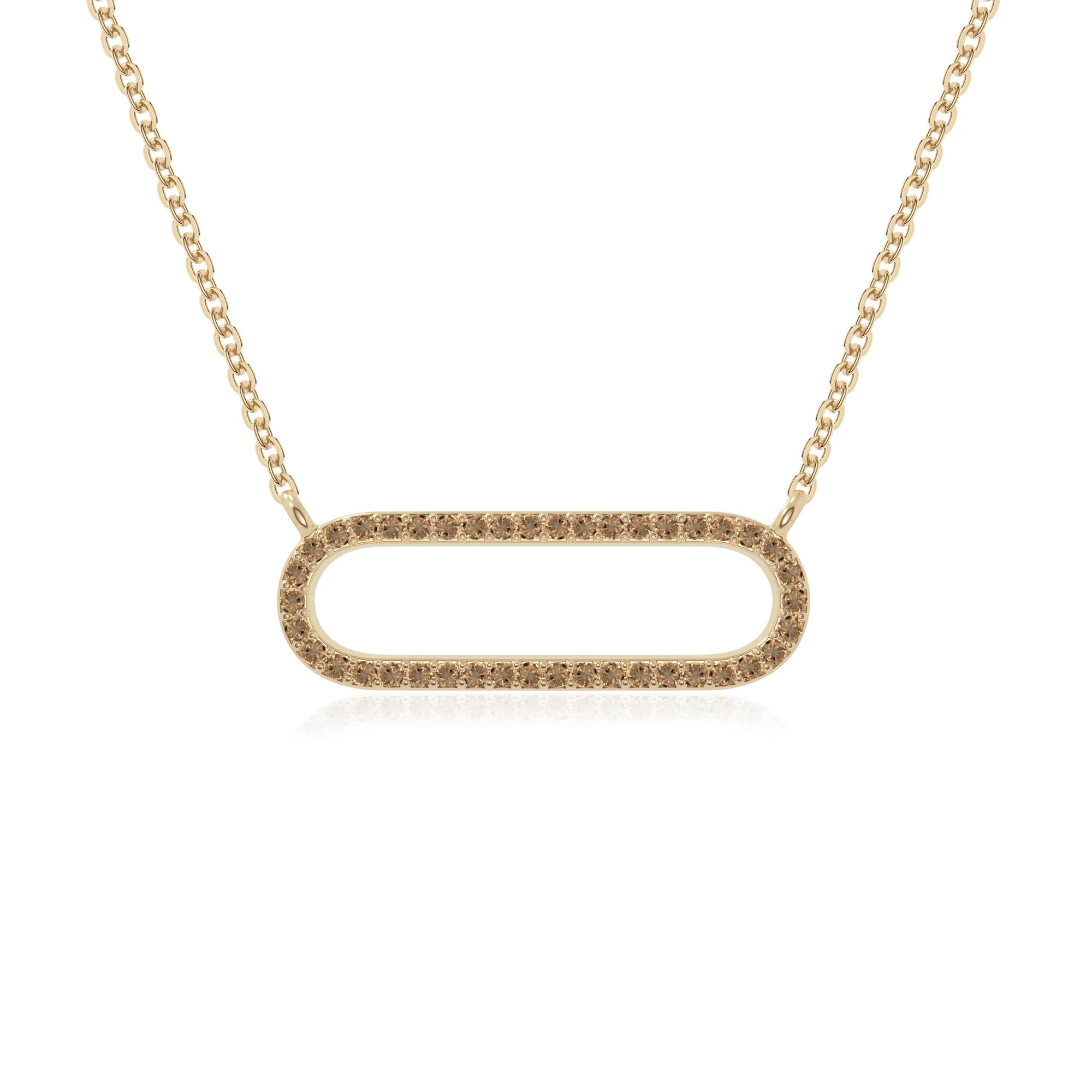 natural citrine oval paperclip necklaces in yellow gold vermeil 