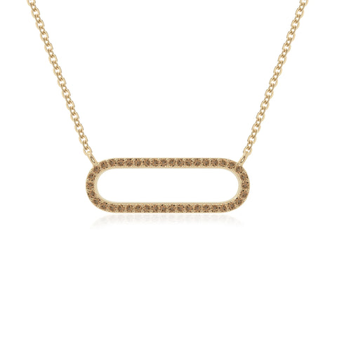natural citrine oval paperclip necklaces in yellow gold vermeil 