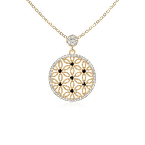 natural black-onyx infinity love knot necklaces in yellow gold vermeil 