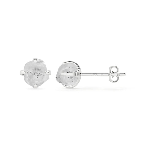 natural herkimer rough shape stud earrings