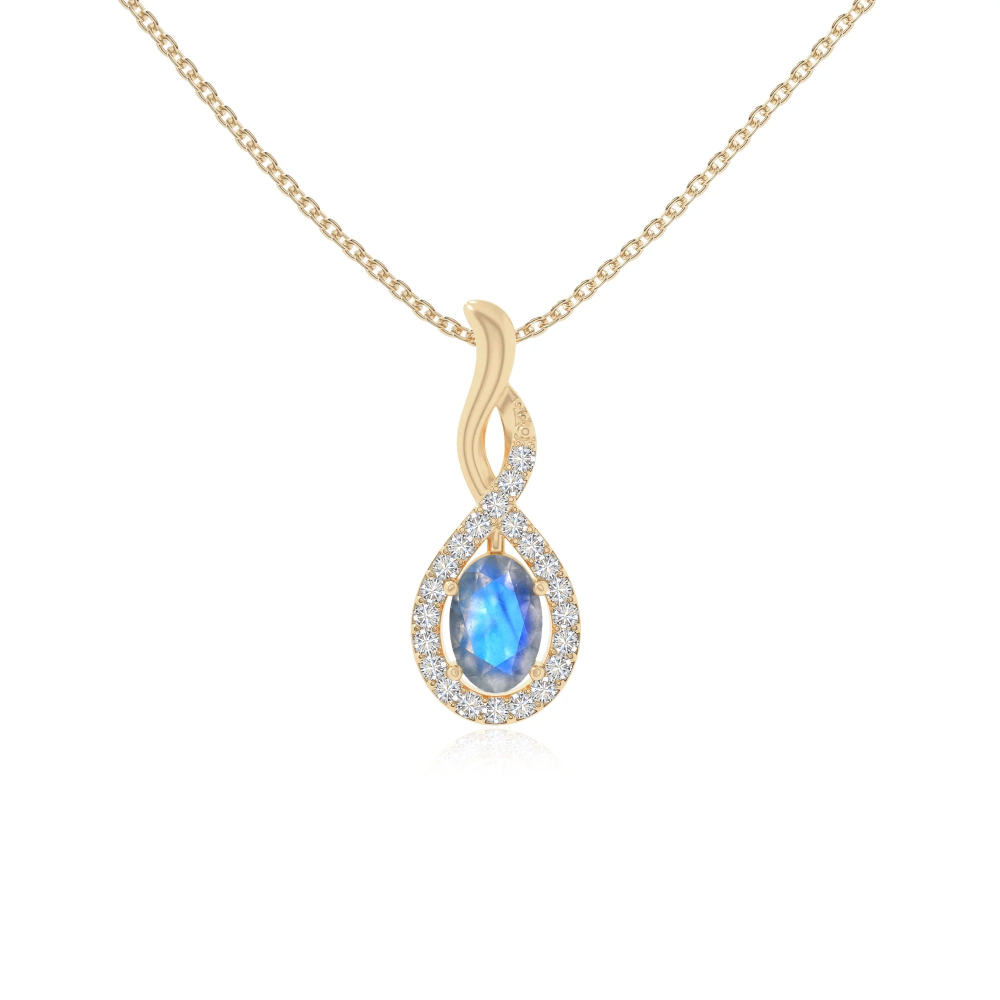 natural labradorite infinity necklaces in yellow gold vermeil 