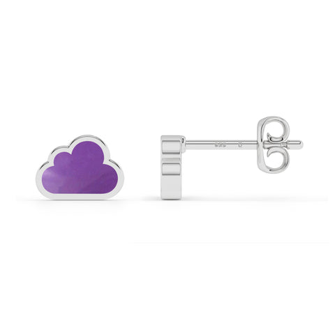 natural amethyst cloud shape stud earrings